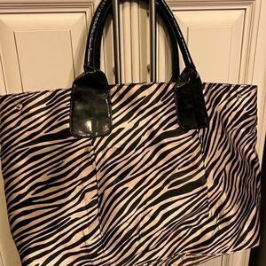 Animal Print Zebra in Winter Brown and Beige Tote Bag